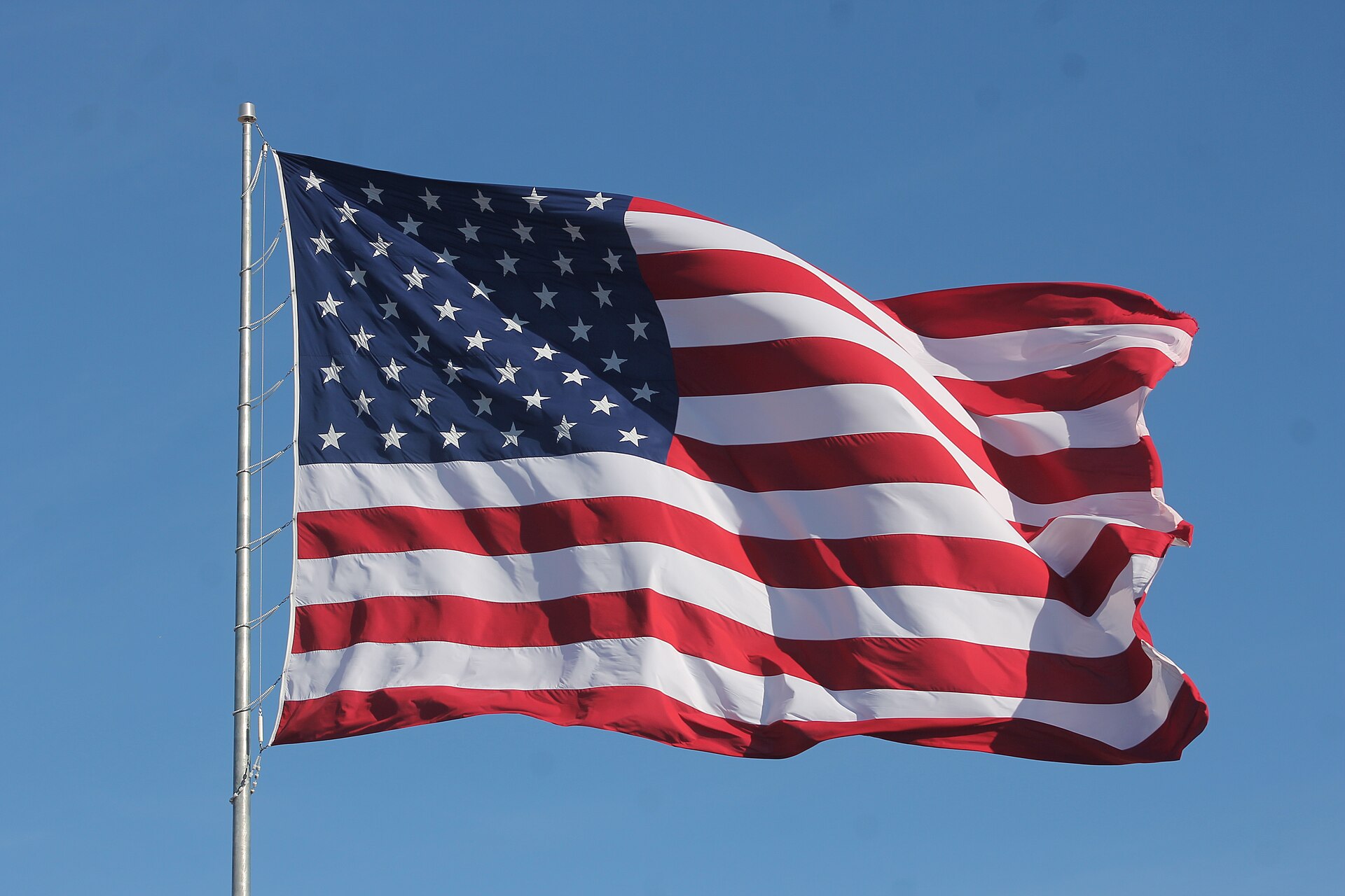 American flag waving against blue sky — featured image for FTC Made in USA enforcement sweep against patriotic merchandise sellers