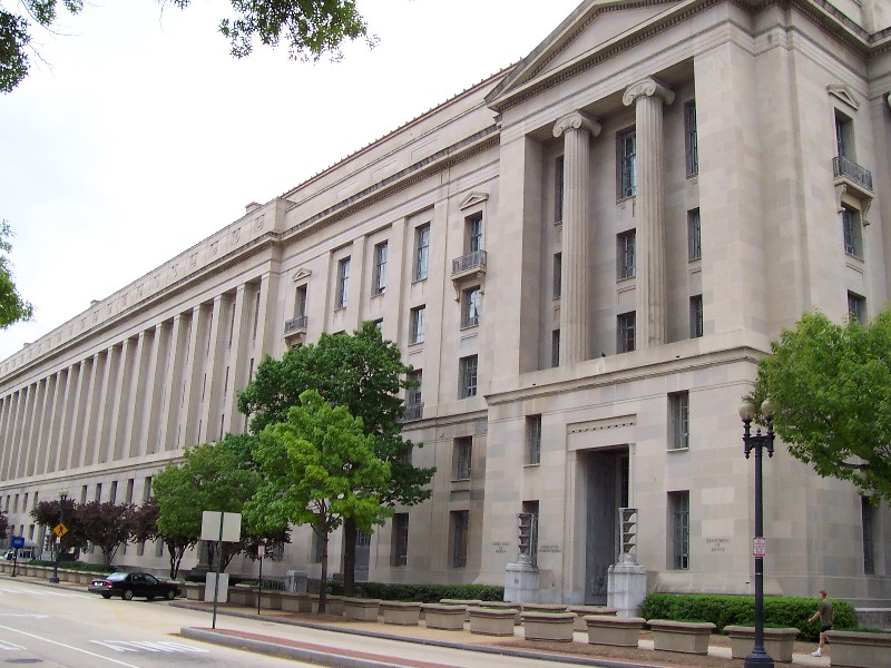 doj-enforcement-featured-2 Robert F. Kennedy Department of Justice Building, headquarters of the U.S. Department of Justice in Washington, D.C.