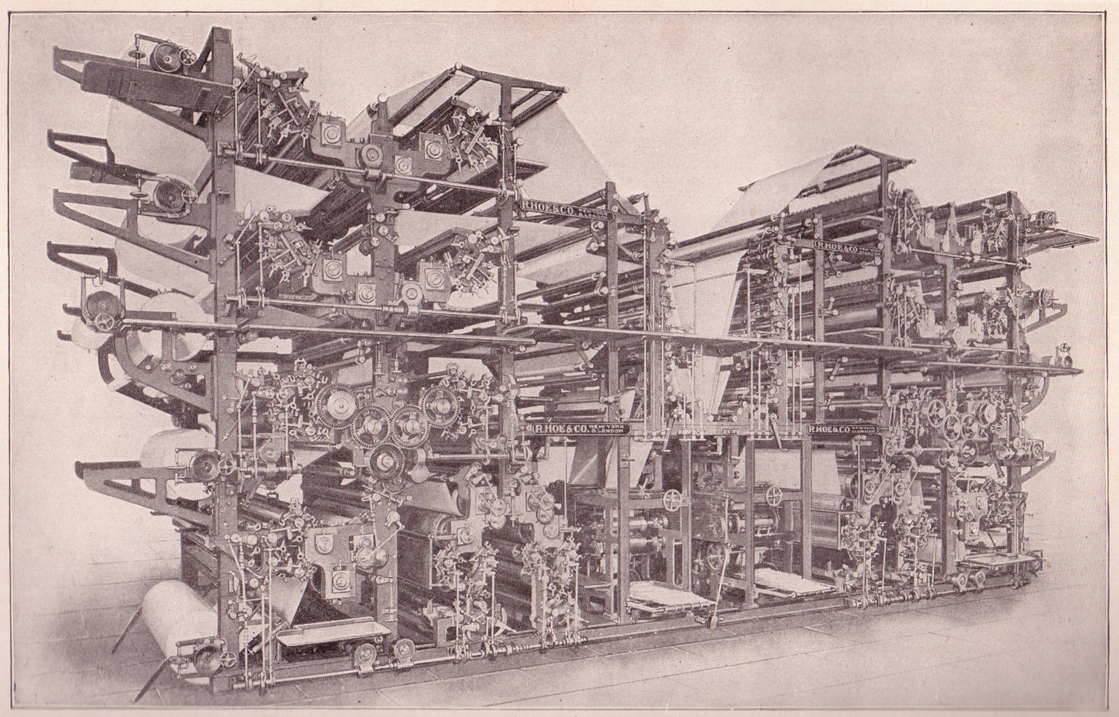 Investigative Monitor — Newspaper Press A large newspaper printing press, symbolizing investigative journalism and the free press