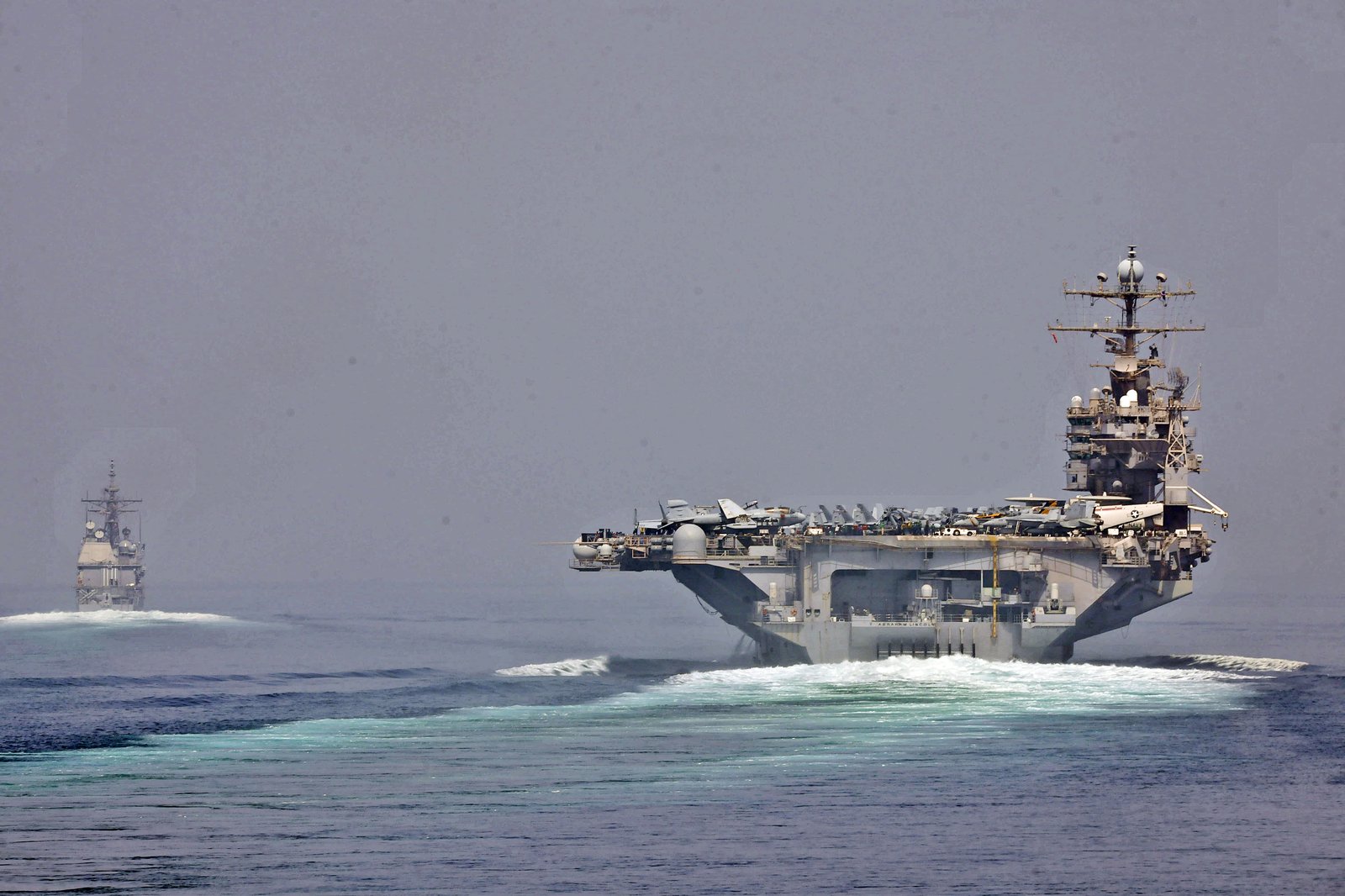 U.S. Navy ships transit the Strait of Hormuz U.S. Navy warships transit the Strait of Hormuz