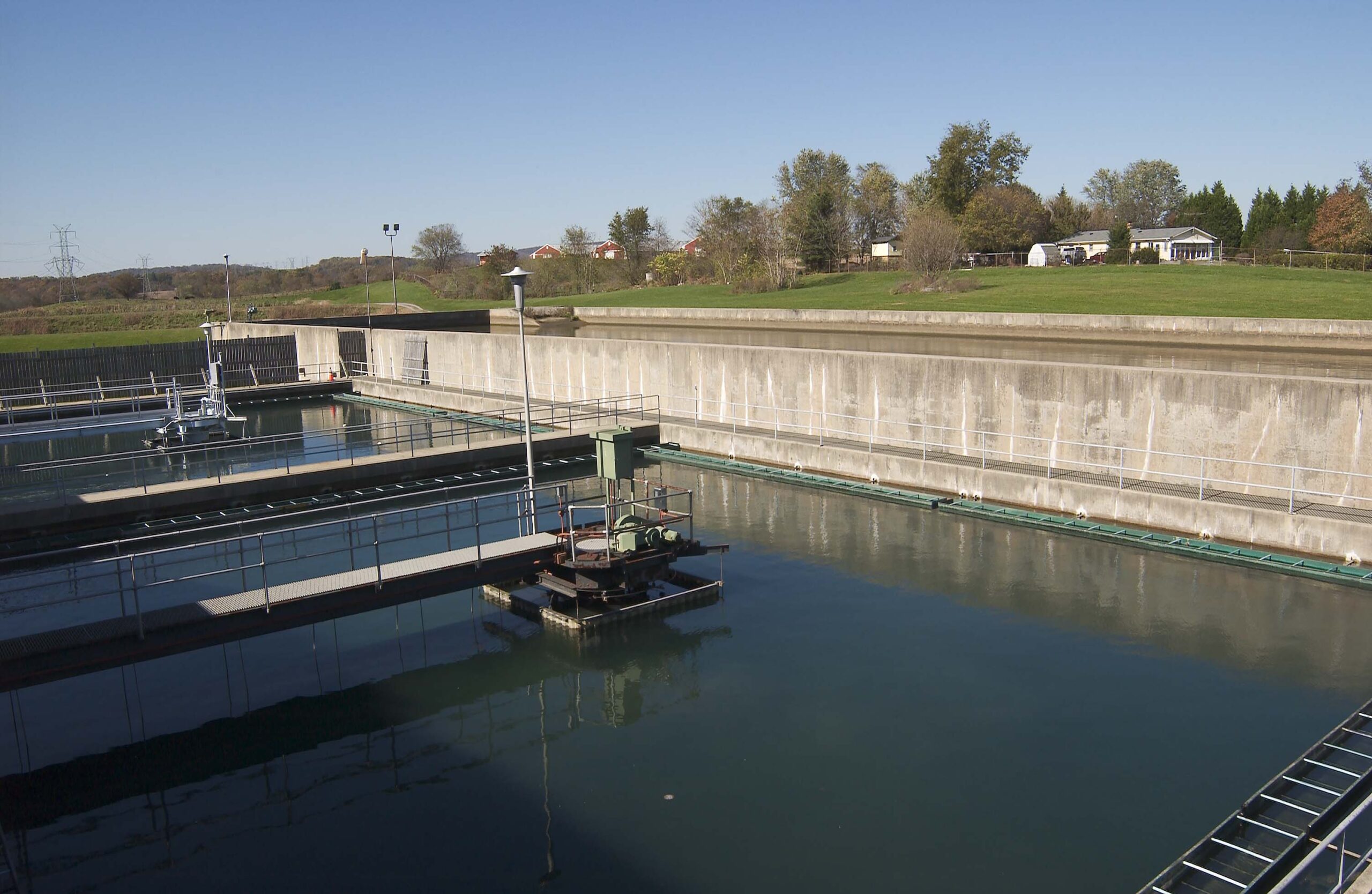 Coagulation and filtration basins at a U.S. drinking water treatment plant
