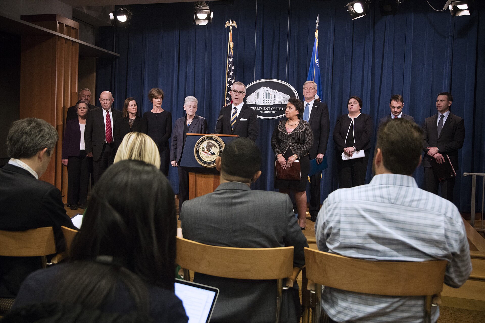 Press conference at the Department of Justice