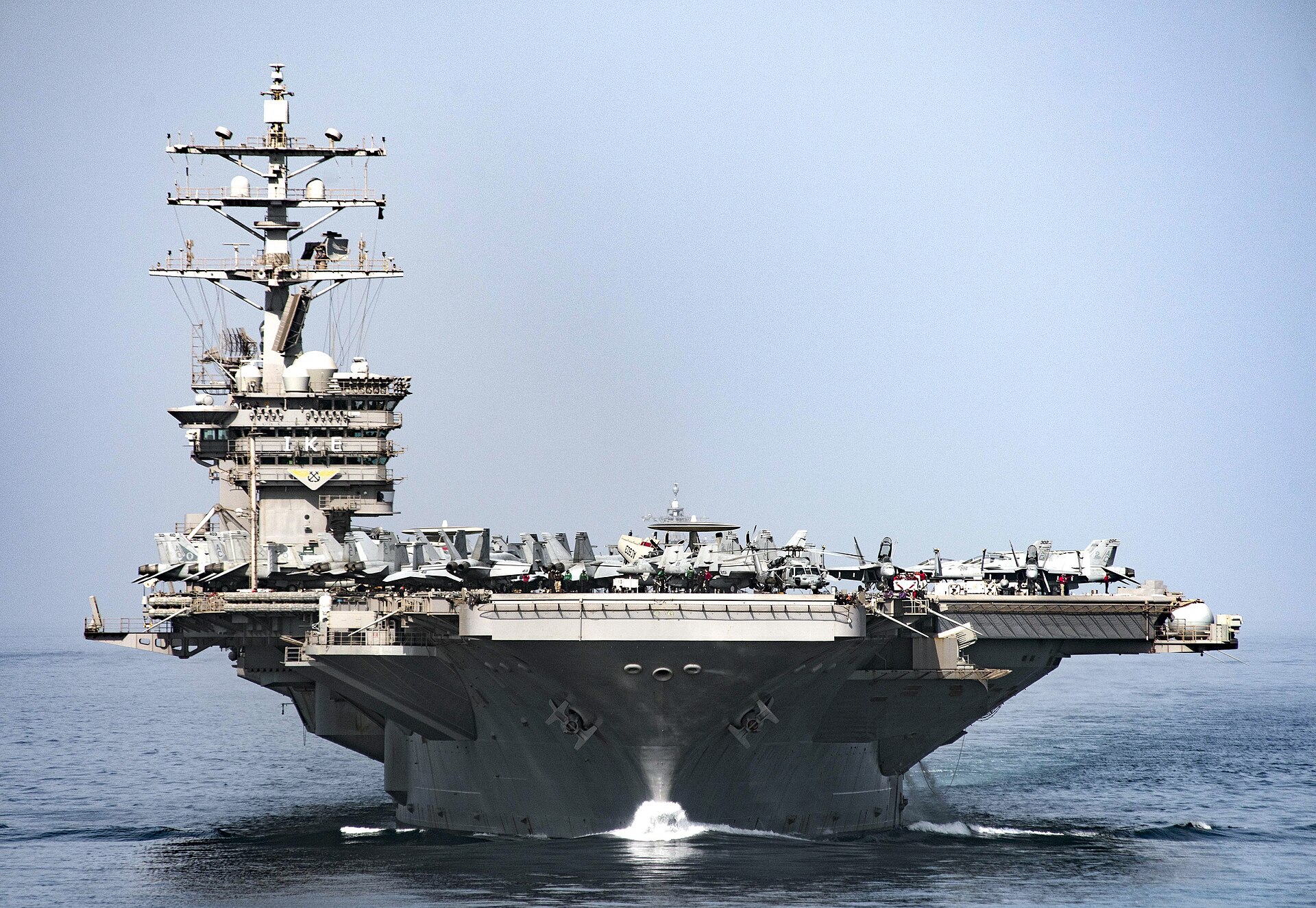 afternoon-wire-hormuz-carrier A U.S. Navy aircraft carrier transits the Strait of Hormuz.